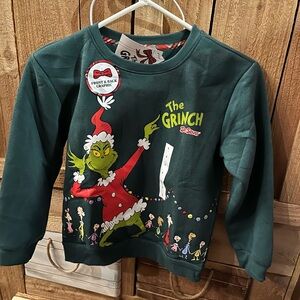 Dr. Seuss The Grinch Kids Dark Green Sweatshirt